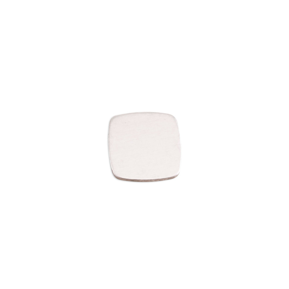 Metal Stamping Blanks Sterling Silver Rounded Square, 11mm (.43"), 24 Gauge
